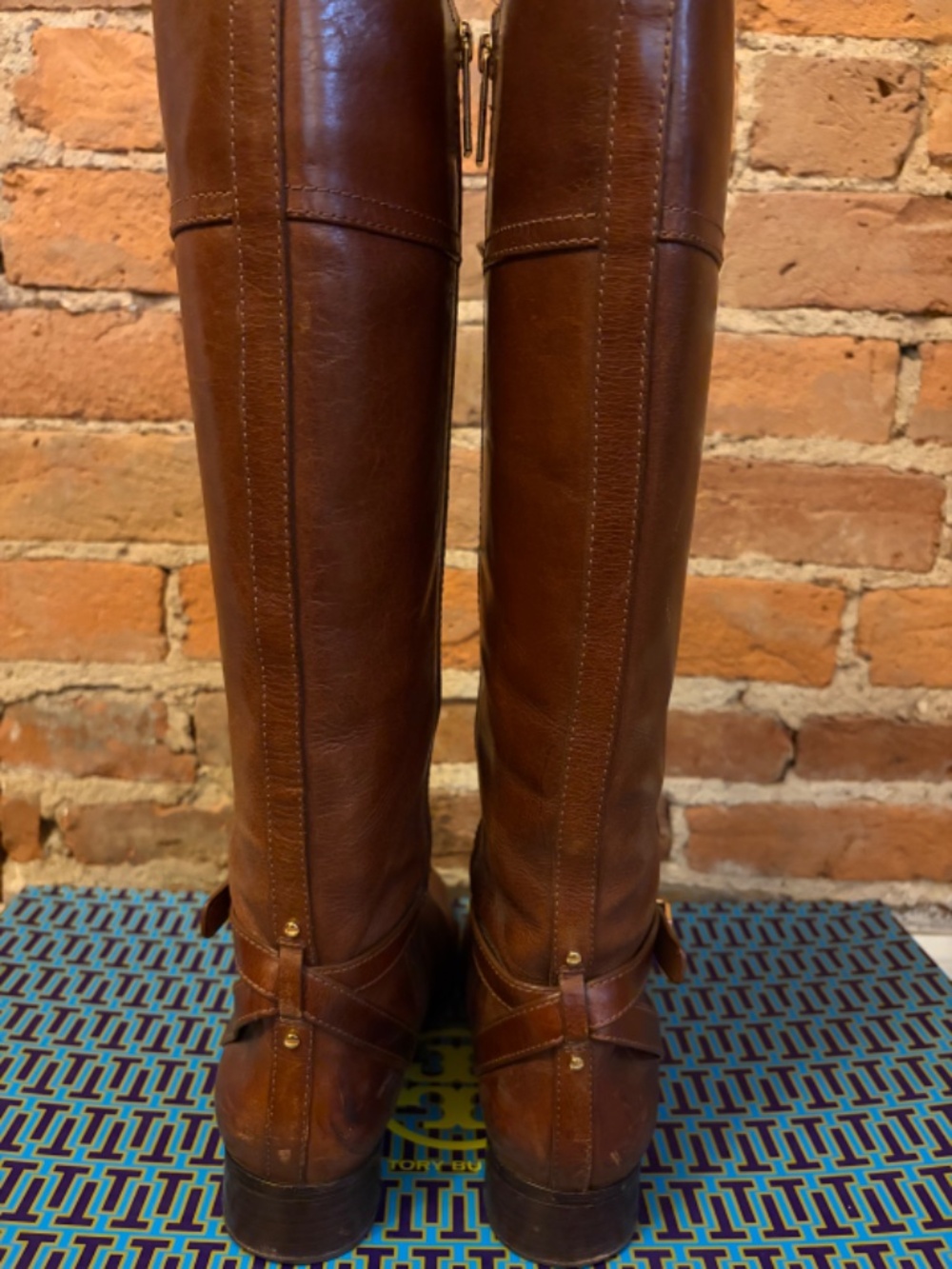 Tory Burch Brita Riding Boots - Sienna - Size 10.5 - Picture 6 of 17